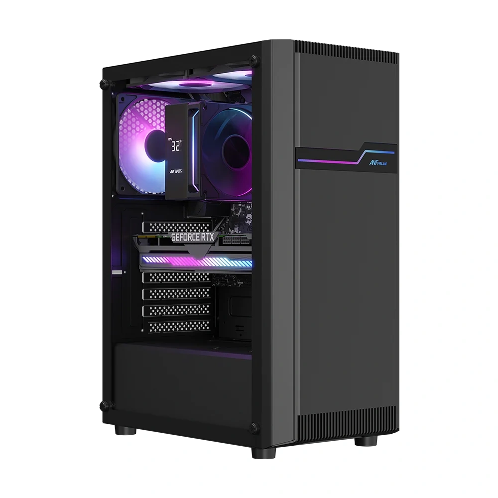 Ant Value Mid Tower Cabinet (	ATX, M-ATX, M-ITX) VM25 view 3